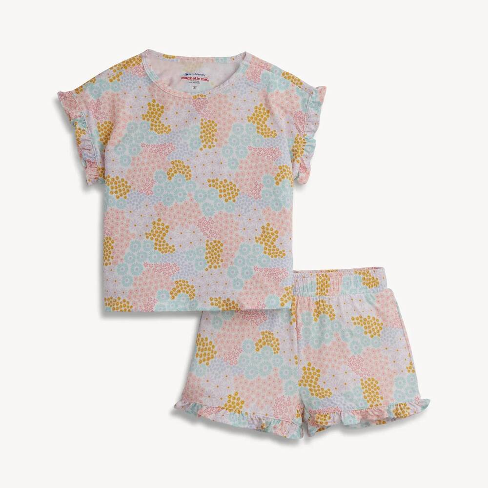 NEW MAGNETIC ME kid's magnetic ruffle short set in multi